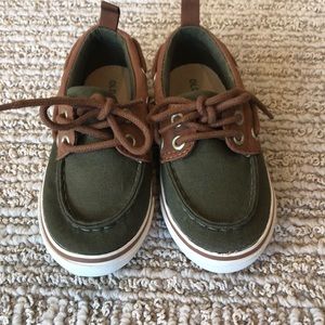 Boat Shoes- Old Navy olive and brown. Toddler sz 7